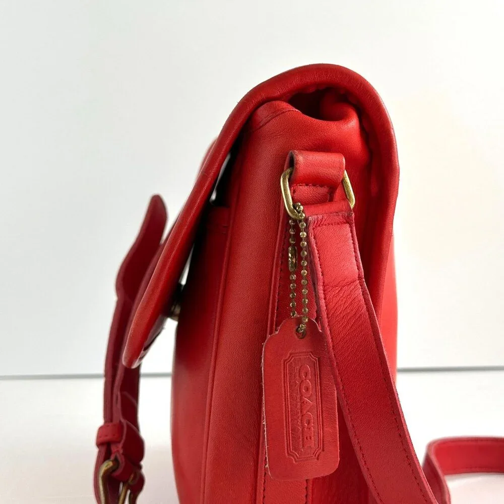 Vintage 1980s Coach Red Tailored Pouch 4110 Made in New York City - Picture 16 of 16